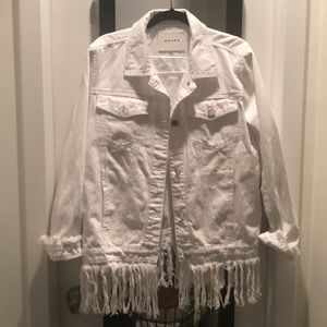 Blank NYC White Fringe Jacket